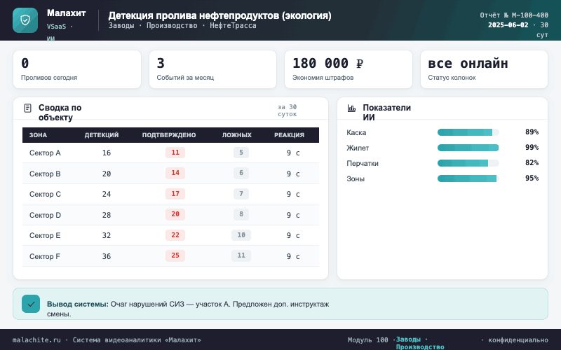 Отчёт за период — Система Малахит